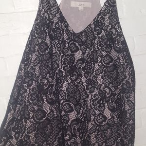 Loft Black over nude lace cami  NWNT